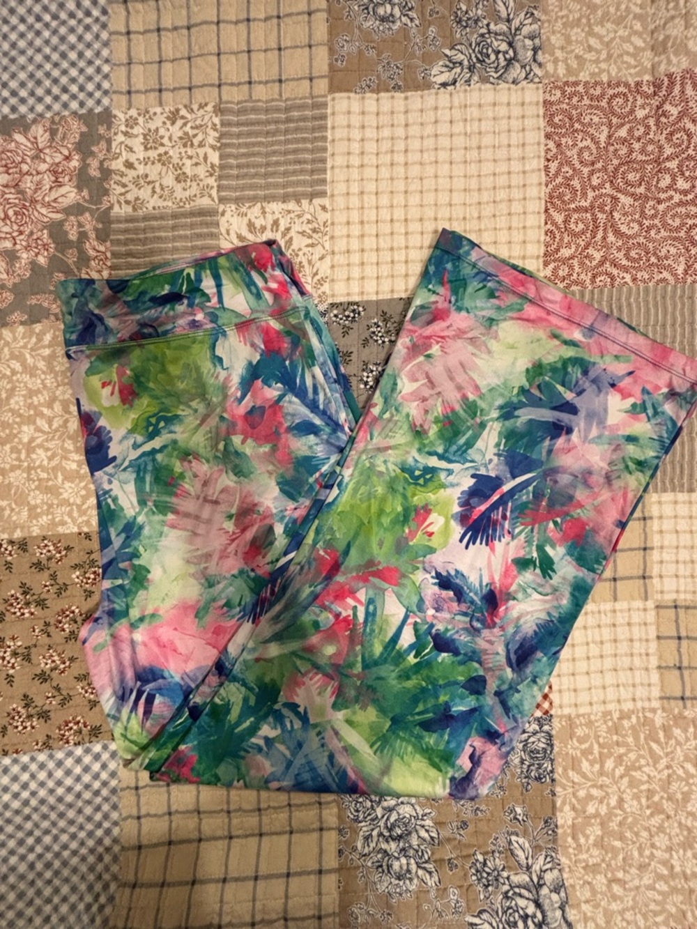 Reel Legends Pink, Green & Blue Watercolor Active Palooza Pants